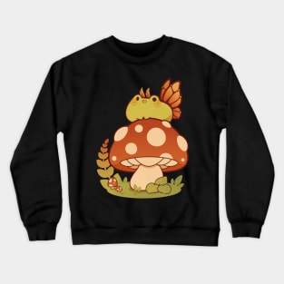 Fairy frog on a mushroom Crewneck Sweatshirt